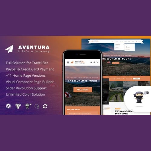 Aventura – Travel & Tour Booking System WordPress Theme