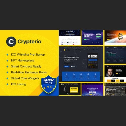 Crypterio ICO Landing Page and Cryptocurrency WordPress Theme